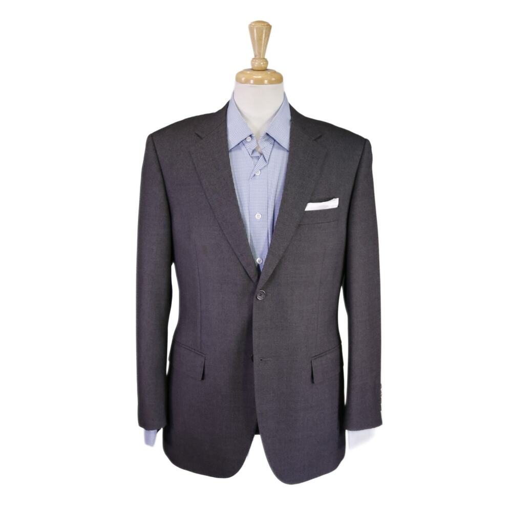 Cerruti 1881 Gray Black Woven Wool Silk 2-Btn Blazer Jacket 40R